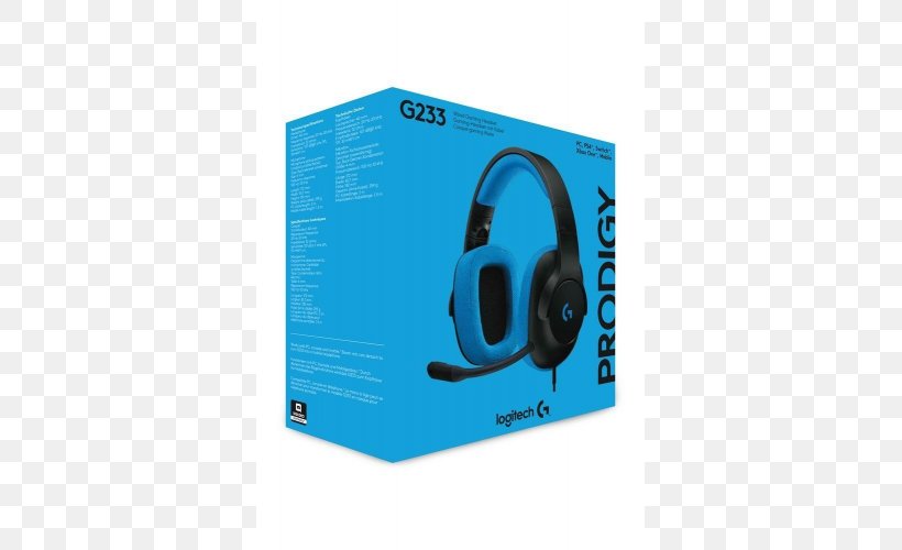 Logitech G233 Prodigy Logitech Gaming Headset G233 Prodigy Headphones Microphone, PNG, 500x500px, Headphones, Audio, Audio Equipment, Electric Blue, Electronic Device Download Free