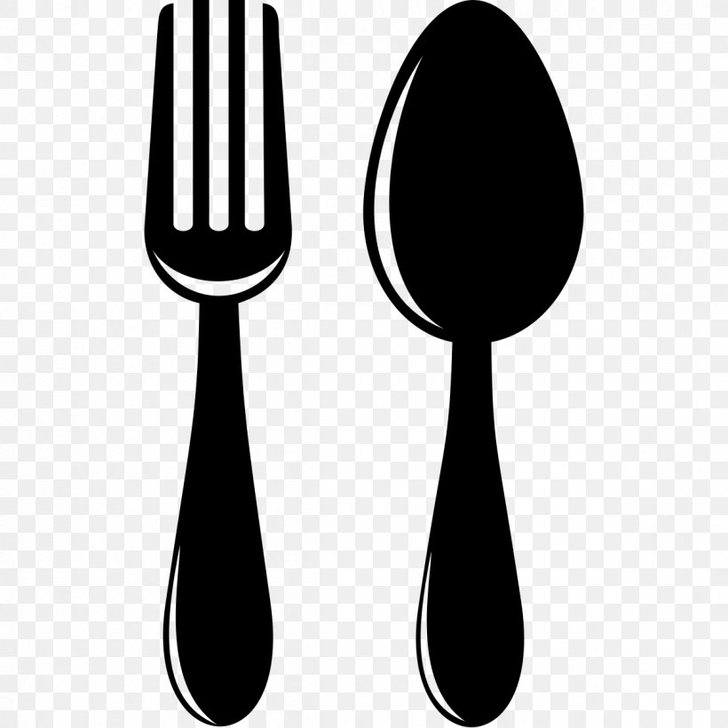 Spoon Fork Clip Art, PNG, 1200x1200px, Spoon, Black And White, Cutlery, Fork, Kitchen Utensil Download Free