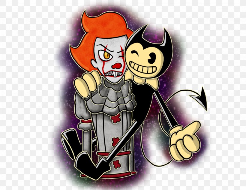 It Bendy And The Ink Machine Clown Horror Demon, PNG, 1024x791px, Bendy And The Ink Machine, Art, Cartoon, Character, Clown Download Free