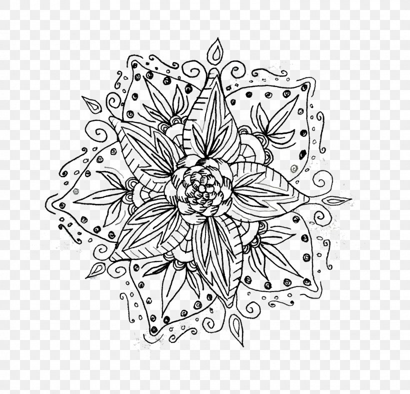 Black And White Flower, PNG, 1600x1538px, Mandala, Art, Black And White, Blackandwhite, Coloring Book Download Free