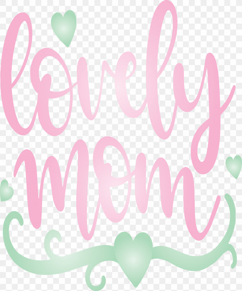 Mothers Day Lovely Mom, PNG, 2500x3000px, Mothers Day, Calligraphy, Lovely Mom, Pink, Text Download Free