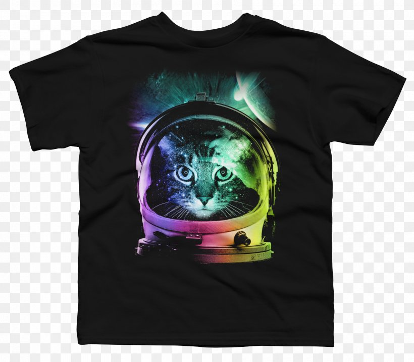 T-shirt Cat Kitten Astronaut, PNG, 1800x1575px, Tshirt, Astronaut, Black, Brand, Cat Download Free