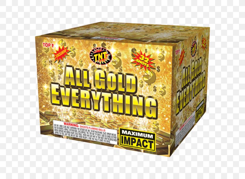 All Gold Everything TNT Fireworks Store Explosion, PNG, 600x600px, Tnt Fireworks Store, Explosion, Fireworks, Flavor, Food Download Free