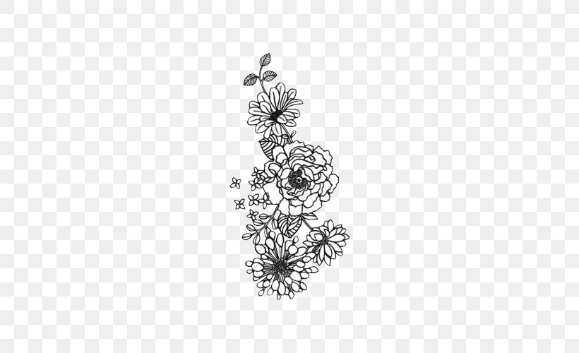 Drawing Flower Image Floral Design Art, PNG, 500x500px, 2018, Drawing, Art, Black And White, Body Jewelry Download Free