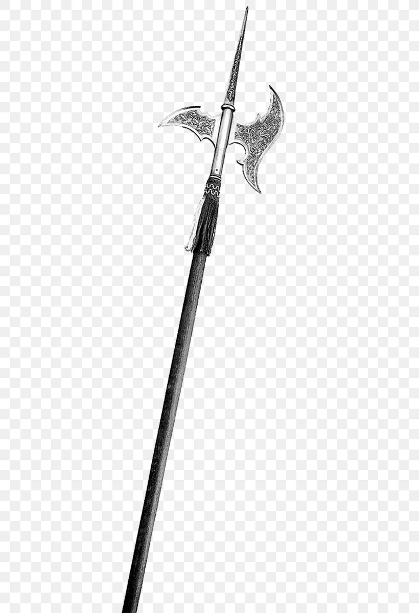 Halberd Weapon Download, PNG, 346x1200px, Halberd, Black And White, Cold Weapon, Dagger, Monochrome Download Free
