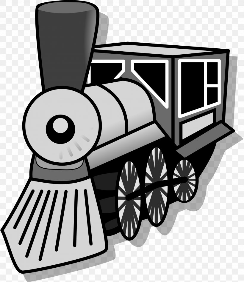Train Rail Transport Steam Locomotive Clip Art, PNG, 2000x2307px, Train, Automotive Design, Black And White, Car, Drawing Download Free