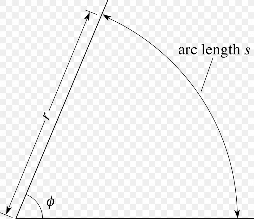 Triangle Point Radian Trigonometry, PNG, 1223x1057px, Triangle, Arc Length, Arcsine, Area, Black And White Download Free