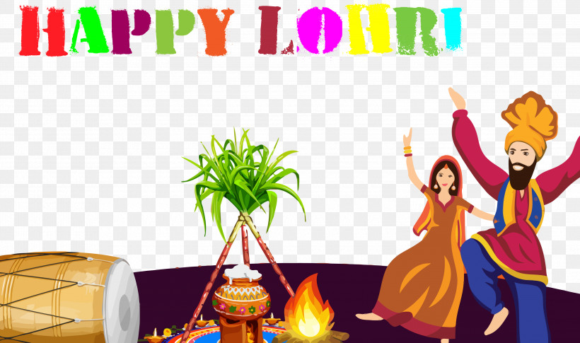 Lohri Happy Lohri, PNG, 3000x1778px, Lohri, Cartoon, Event, Happy Lohri, Ritual Download Free