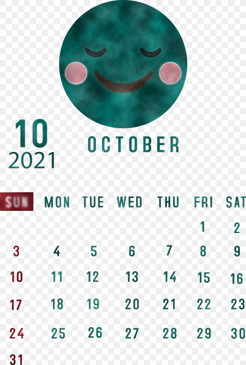 October 2021 Printable Calendar October 2021 Calendar, PNG, 2024x2999px, October 2021 Printable Calendar, Calendar System, Green, Htc, Htc Hero Download Free