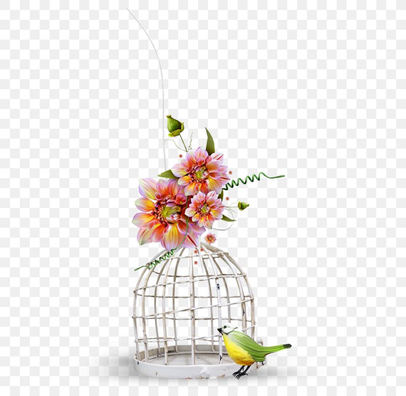 Flower Floral Design Bird, PNG, 555x800px, Flower, Basket, Bird, Birdcage, Cage Download Free
