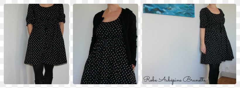 Little Black Dress Polka Dot Fashion Sleeve, PNG, 1702x630px, Watercolor, Cartoon, Flower, Frame, Heart Download Free