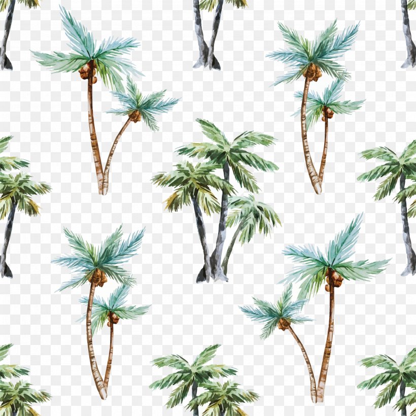 Arecaceae Watercolor Painting Tree Euclidean Vector, PNG, 2469x2469px, Arecaceae, Arecales, Branch, Drawing, Flora Download Free