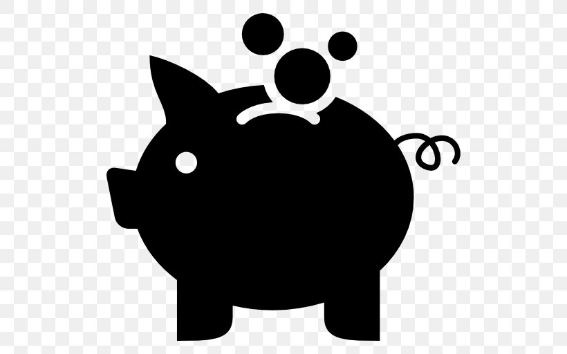 Money Piggy Bank Finance, PNG, 512x512px, Money, Bank, Black, Black And White, Carnivoran Download Free