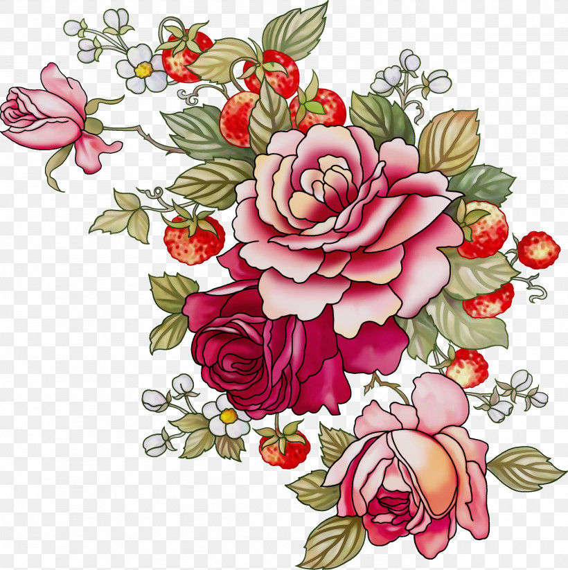 Floral Design, PNG, 2767x2779px, Watercolor, Cabbage Rose, Cut Flowers, Flora, Floral Design Download Free