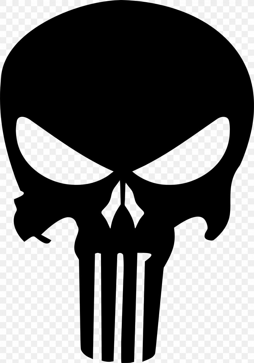 Punisher Car Decal, PNG, 3041x4350px, Punisher, Black And White, Bone ...