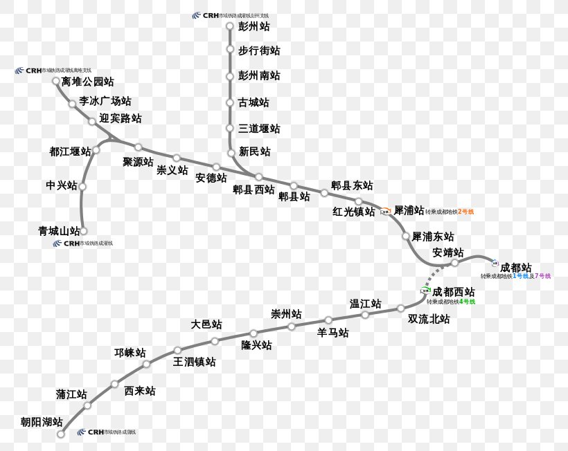 Rail Transport Chengdu–Dujiangyan Intercity Railway 成都市域鐵路 Urban Rail Transit In China, PNG, 800x652px, Rail Transport, Area, Beijing Subway, Chengdu, China Download Free