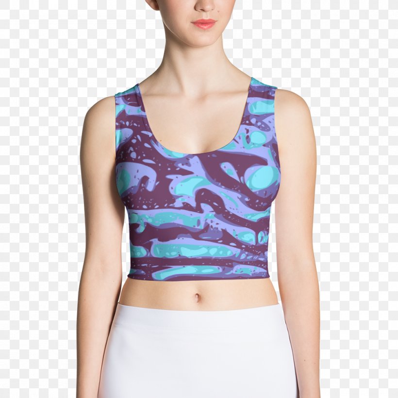 Crop Top Clothing T-shirt Sleeveless Shirt, PNG, 1000x1000px, Watercolor, Cartoon, Flower, Frame, Heart Download Free