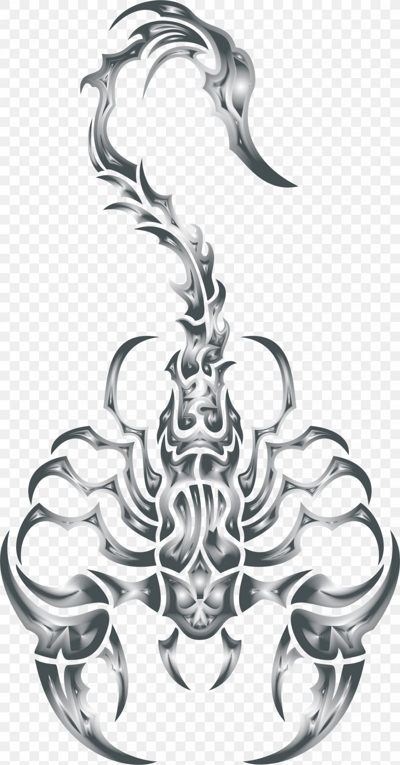 Scorpion Tattoo Animal Venom Clip Art, PNG, 1188x2272px, Scorpion, Animal, Arachnid, Black And White, Drawing Download Free
