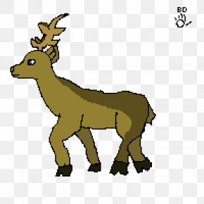 Pixel Animal Deer - Reindeer Elk Donkey Pack Animal Clip Art PNG