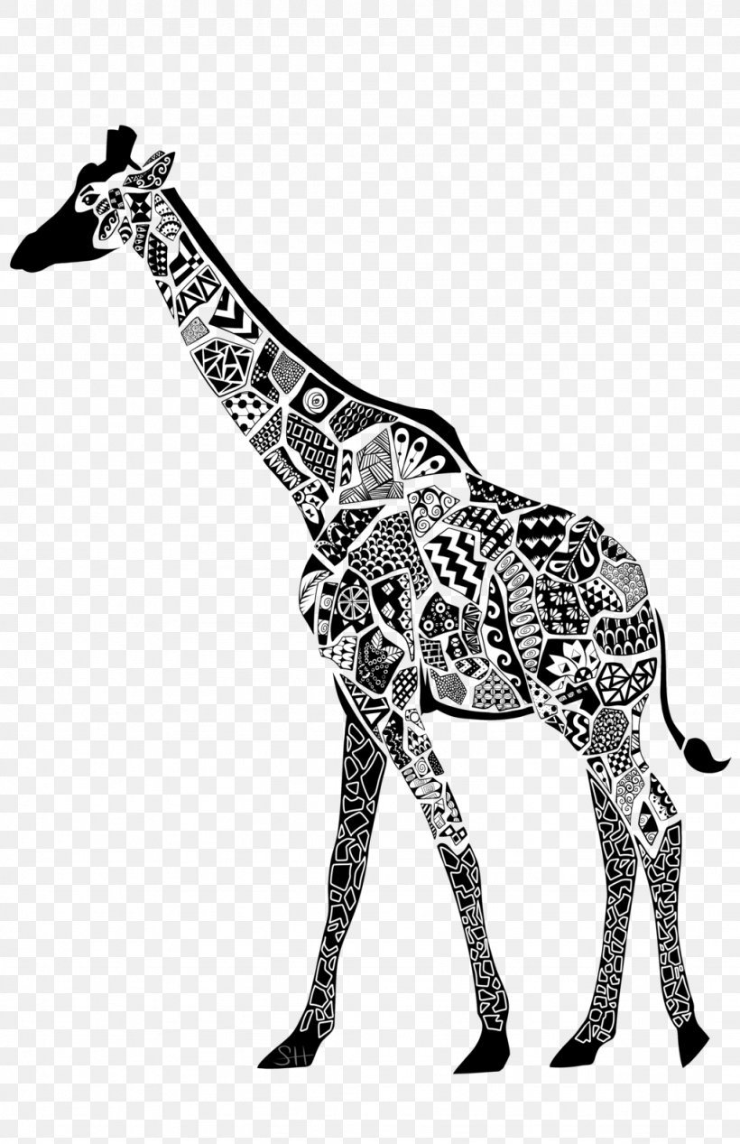 Northern Giraffe Animal Mammal Black And White, PNG, 1024x1583px, Northern Giraffe, Animal, Art, Black And White, Deviantart Download Free