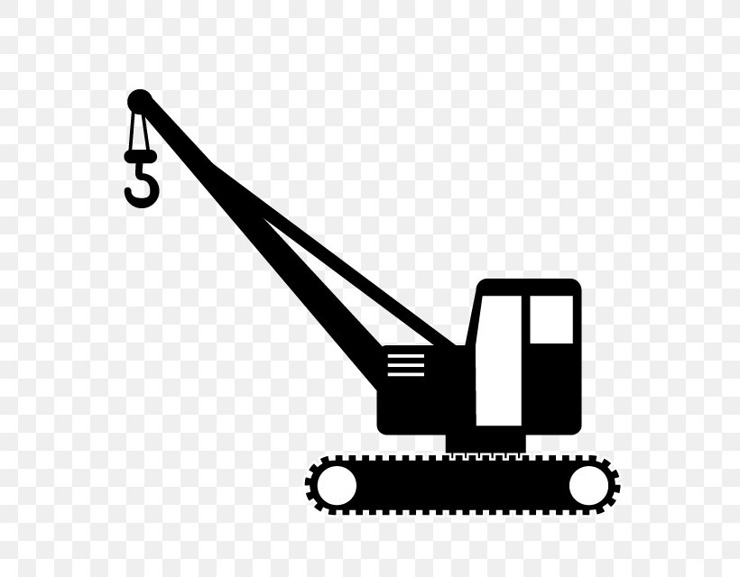 Crane Architectural Engineering Clip Art, PNG, 640x640px, Crane, Architectural Engineering, Area, Black, Black And White Download Free