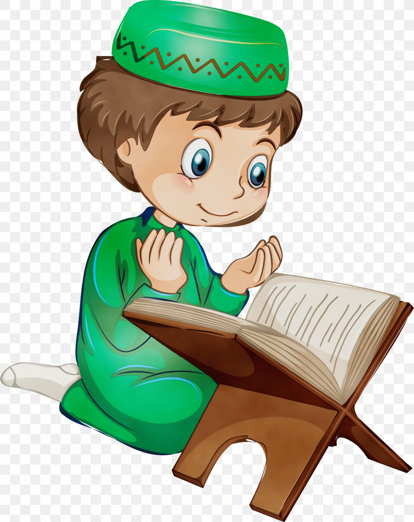 Cartoon Reading, PNG, 2379x3000px, Muslim People, Cartoon, Paint, Reading, Watercolor Download Free