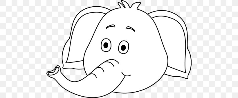 Asian Elephant Black And White Clip Art, PNG, 500x339px, Watercolor, Cartoon, Flower, Frame, Heart Download Free