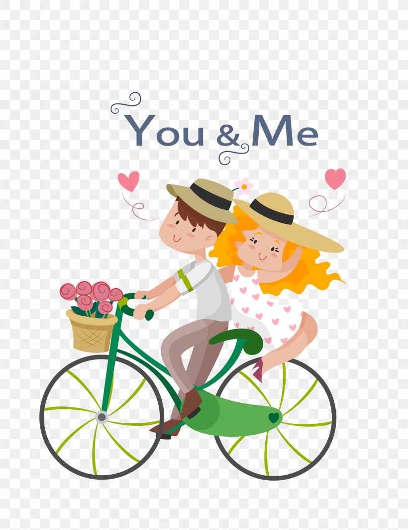 Couple Bicycle Love Illustration, PNG, 2463x3195px, Couple, Area, Bicycle, Bicycle Accessory, Bicycle Frame Download Free