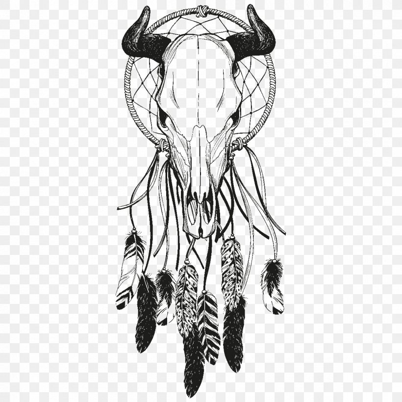 Dreamcatcher Drawing Feather, PNG, 1200x1200px, Dreamcatcher, Art, Artwork, Black And White, Bone Download Free