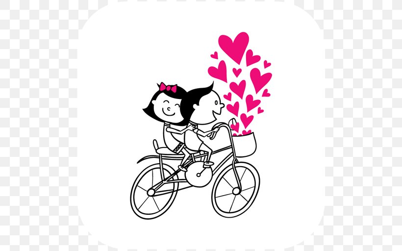 Bicycle Clip Art Vector Graphics Couple Cycling, PNG, 512x512px, Watercolor, Cartoon, Flower, Frame, Heart Download Free