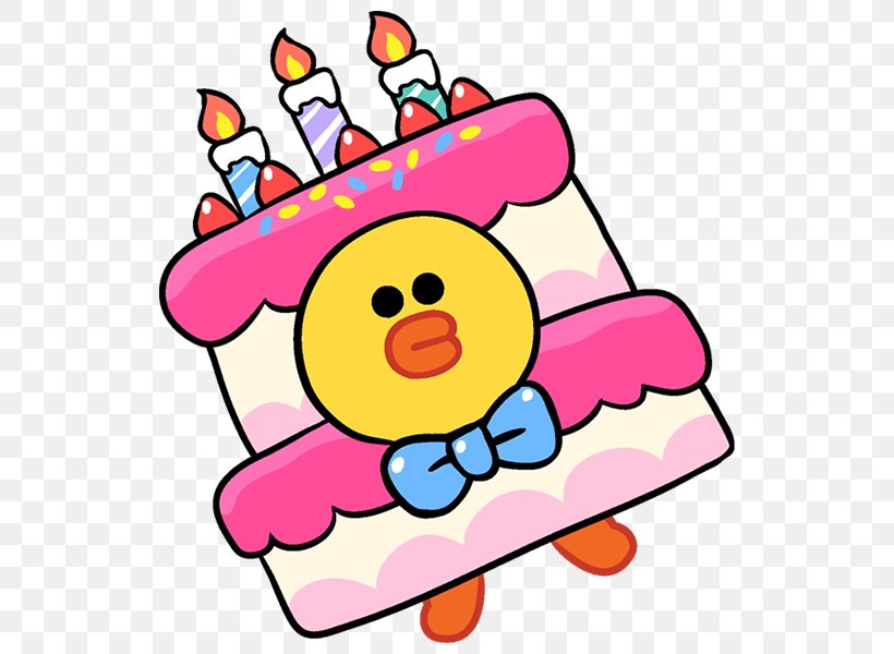 Birthday Cake Line Friends Sticker Clip Art, PNG, 548x600px, Birthday Cake, Area, Art, Balloon, Birthday Download Free