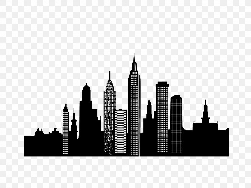 New York City PicsArt Photo Studio Cityscape Skyline Clip Art, PNG, 1600x1200px, New York City, Black And White, Building, City, Cityscape Download Free