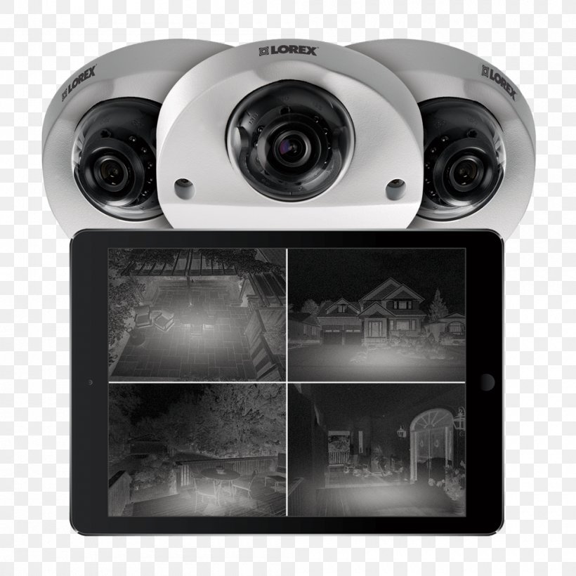 Wireless Security Camera Closed-circuit Television Lorex Technology Inc IP Camera, PNG, 1000x1000px, Wireless Security Camera, Black And White, Camera, Camera Lens, Closedcircuit Television Download Free