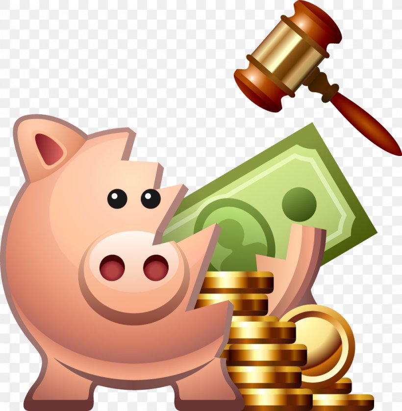 Domestic Pig Vecteur Piggy Bank, PNG, 1023x1046px, Domestic Pig, Cartoon, Computer Graphics, Designer, Money Download Free