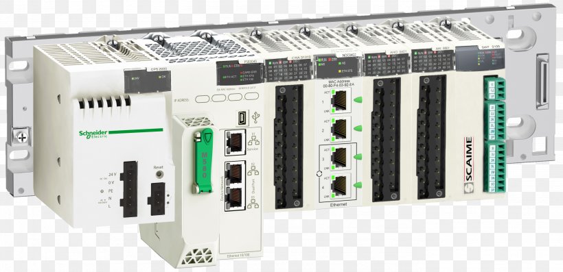 Programmable Logic Controllers Schneider Electric Modicon Automation SCADA, PNG, 2762x1340px, Programmable Logic Controllers, Automation, Cable Management, Communication, Computer Accessory Download Free