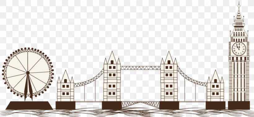 Big Ben Euclidean Vector Drawing Illustration, PNG, 926x427px, Big Ben, Arch, Architecture, Black And White, Brand Download Free