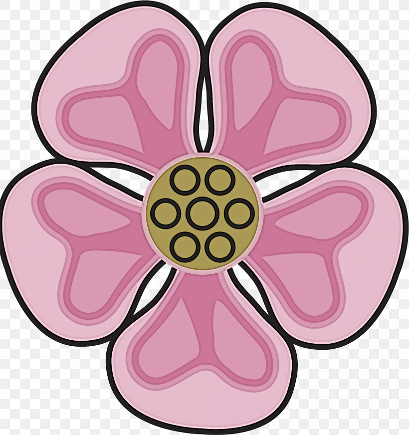 Pink Petal Cartoon Plant Sticker, PNG, 1975x2102px, Pink, Cartoon, Flower, Magenta, Petal Download Free