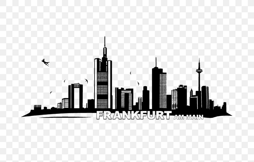 Skyline Frankfurt Skyscraper Wall Decal Cityscape, PNG, 700x525px, Skyline, Black And White, City, Cityscape, Drawing Download Free