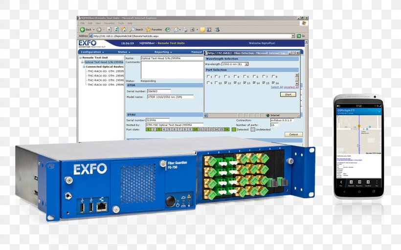 Computer Network EXFO Optical Transport Network System Optical Time-domain Reflectometer, PNG, 1600x1000px, Computer Network, Communication, Computer Software, Electronic Component, Electronics Download Free