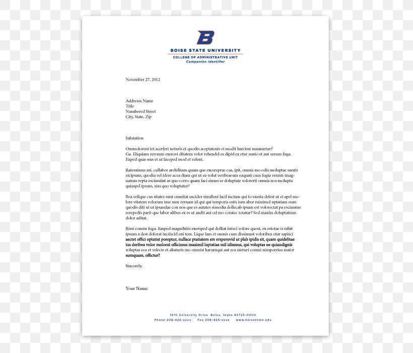 Letterhead Business Letter Paper Boise State University, PNG, 660x700px, Letterhead, Boise State University, Brand, Business Letter, Company Download Free