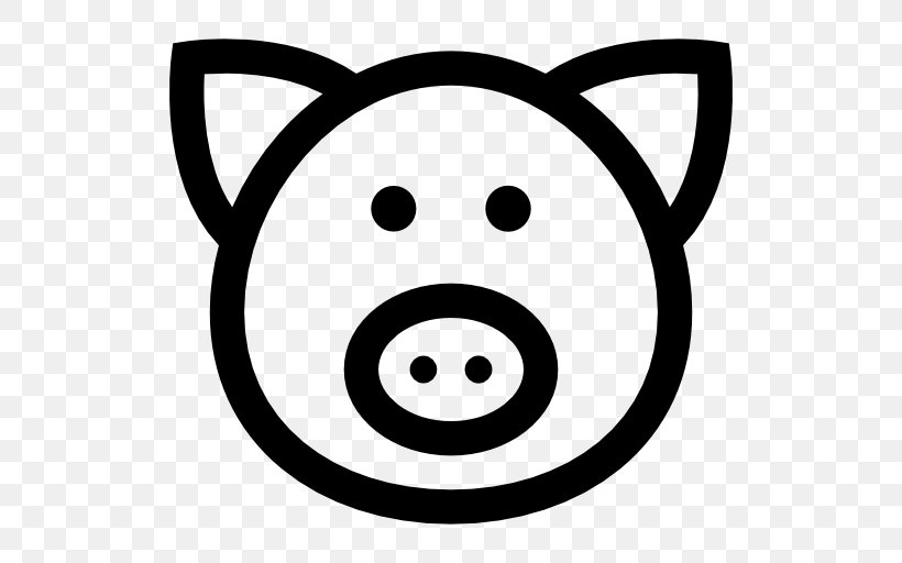 Pig Pork Turkey Meat Clip Art, PNG, 512x512px, Pig, Animal, Black, Black And White, Facial Expression Download Free