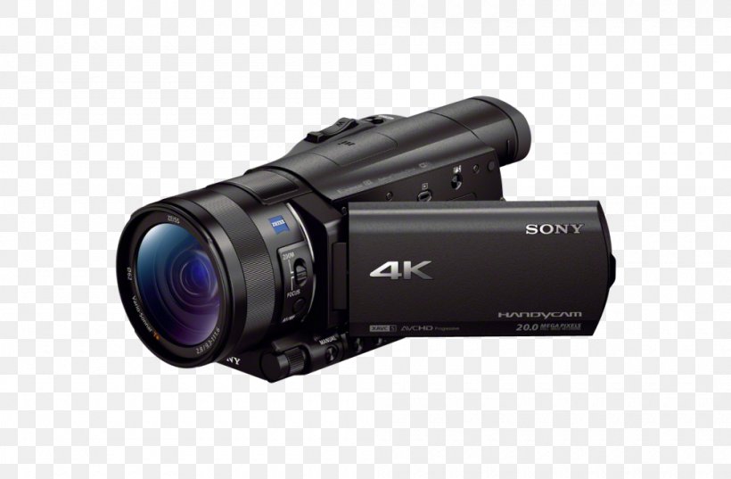 Camcorder Sony Handycam FDR-AX100 Video Cameras 4K Resolution, PNG, 1000x655px, 4k Resolution, Camcorder, Action Camera, Camera, Camera Lens Download Free