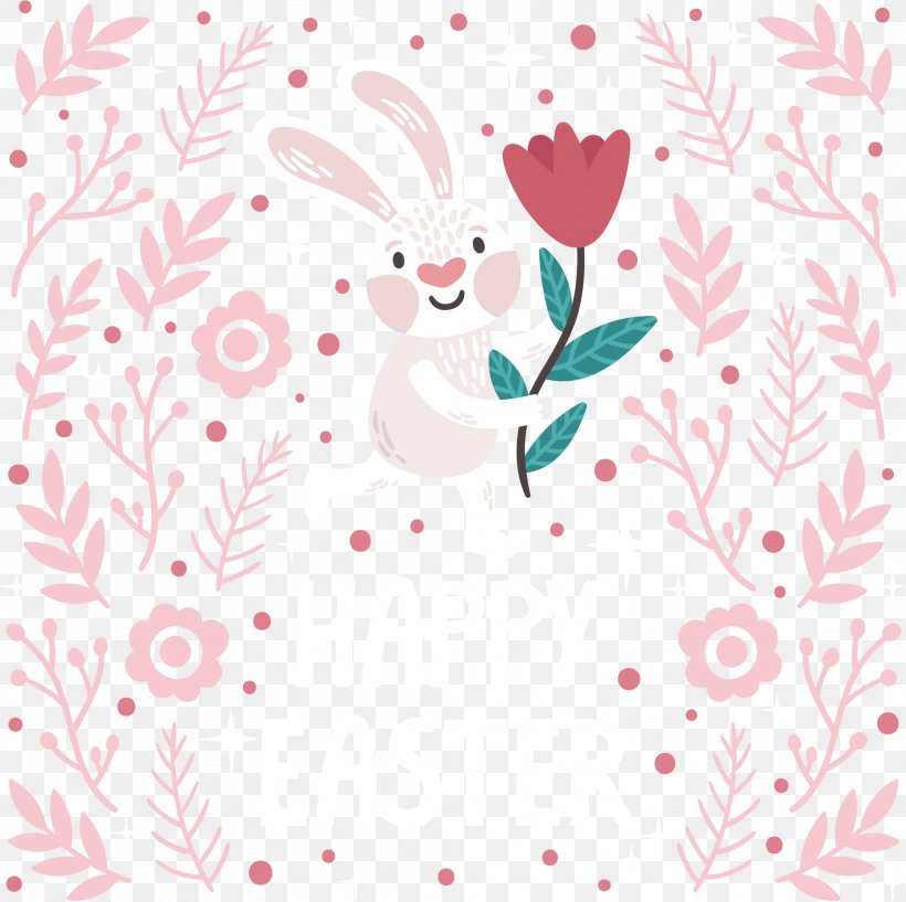 Easter Bunny Watercolour Flowers Watercolor: Flowers Illustration, PNG, 2089x2082px, Watercolor, Cartoon, Flower, Frame, Heart Download Free