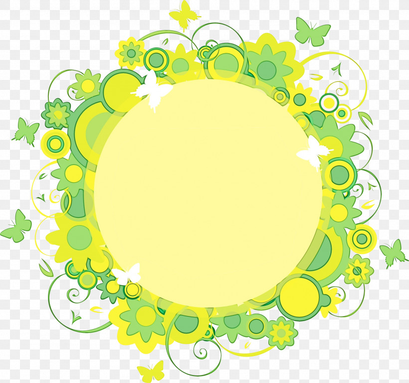 Green Yellow Circle Oval Plant, PNG, 1896x1775px, Flower Circle Frame, Circle, Circle Frame, Floral Circle Frame, Green Download Free