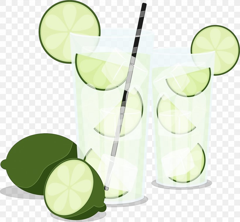 Lime Key Lime Lemon-lime Drink Caipirinha, PNG, 2604x2401px, Watercolor, Caipirinha, Cocktail Garnish, Drink, Highball Glass Download Free