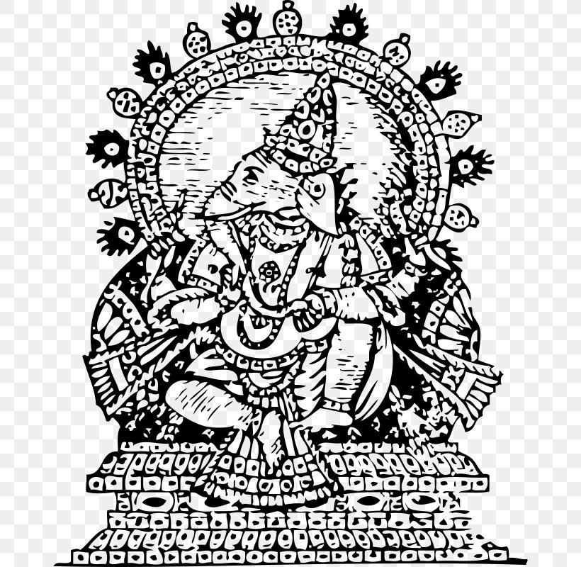 Ganesha Ganesh Chaturthi Mahadeva Clip Art, PNG, 670x800px, Ganesha, Area, Art, Artwork, Black And White Download Free