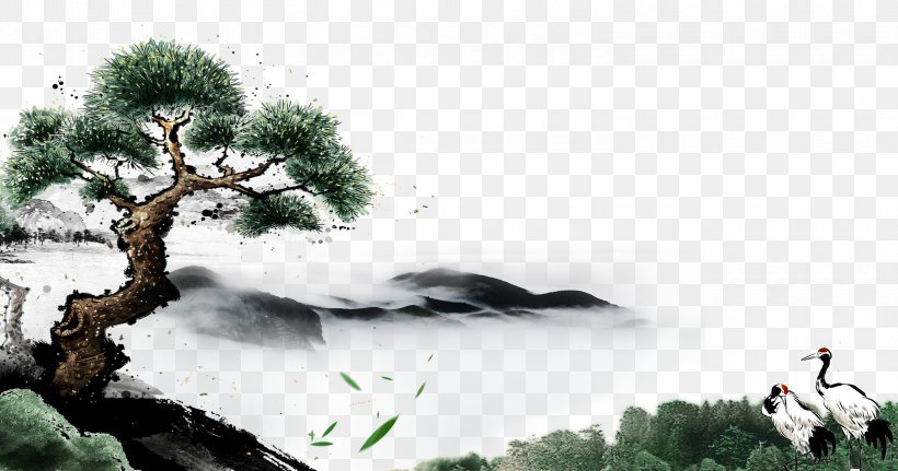 Painting, PNG, 3000x1579px, Painting, Bonsai, Branch, Drawing, Grass Download Free