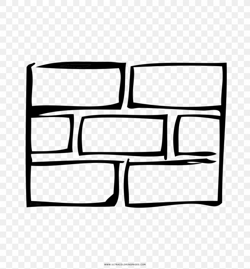 Paper Brick Drawing Coloring Book Wall, PNG, 1000x1078px, Paper, Area, Black, Black And White, Brand Download Free