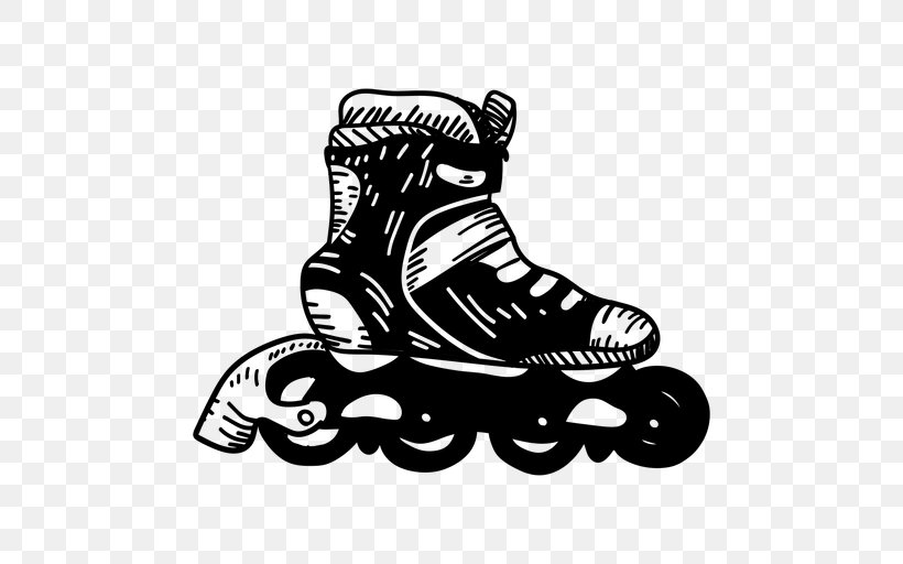 In-Line Skates Roller Skates Patín Logo Drawing, PNG, 512x512px, Inline Skates, Art, Black, Black And White, Drawing Download Free