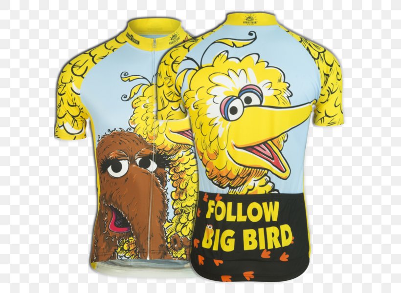 Jersey T-shirt Mr. Snuffleupagus Big Bird Cookie Monster, PNG, 600x600px, Jersey, Bicycle, Big Bird, Clothing, Cookie Monster Download Free